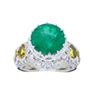 Image 2 : 14KT White Gold Emerald and Diamond Ring