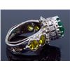 Image 7 : 14KT White Gold Emerald and Diamond Ring