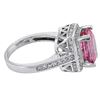 Image 2 : 14KT White Gold 5.00ct Pink Topaz and Diamond Ring