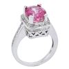 Image 3 : 14KT White Gold 5.00ct Pink Topaz and Diamond Ring