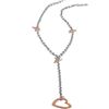 Image 2 : 14KT Two Tone Gold Open Heart Necklace