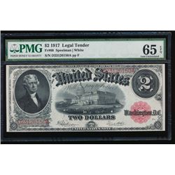 1917 $2 Large Legal Tender Note PMG 65EPQ