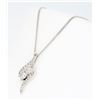 Image 3 : 14KT White Gold 0.25ctw Diamonds Pendant with Chain