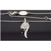 Image 4 : 14KT White Gold 0.25ctw Diamonds Pendant with Chain