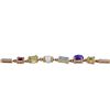 Image 2 : 14KT Yellow Gold 7.95ctw Colored Gemstone and Diamond Bracelet