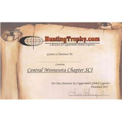 TROPHY CLEARANCE CERTIFICATE