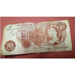 10 Shillings Bank of England note