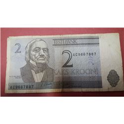 2 Estonian Krooni banknote (Karl Ernst von Baer)