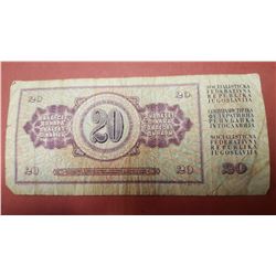 YUGOSLAVIA, 20 DINARA FROM 1981