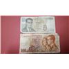 Image 1 : BELGIUM  - 50 francs 1966 and 20 Francs 1964