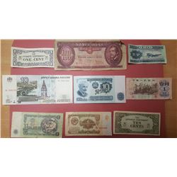 Lot Collection of variuos bank notes from around the world