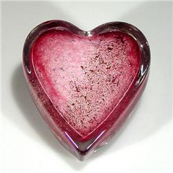 2: Fote Clear-Encased Pink Heart Paperweight