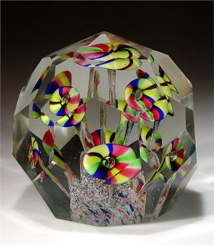 Locust Paperweight 25: Antique Bohemian Faceted Paperweight