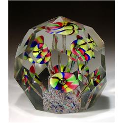25: Antique Bohemian Faceted Paperweight