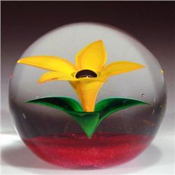 50: Selkirk 1982 Yellow Flower Paperweight