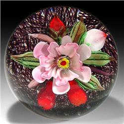 210: Chinese Red Pears & Blossom Paperweight
