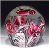 244: Antique Bohemian Pink Flowers Paperweight