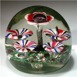 245: Antique Bohemian Floral Paperweight