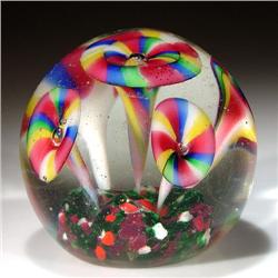 246: Antique Bohemian Flowers Paperweight