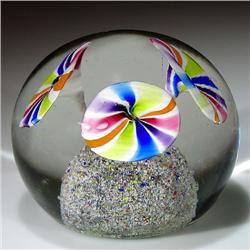 247: Antique Bohemian Flowers Paperweight