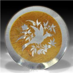 265: Antique Engraved Pheasant Paperweight