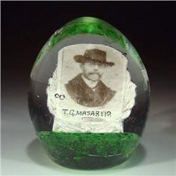 266: Antique Czech Remembrance Paperweight