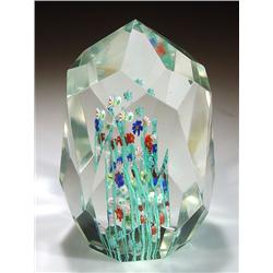 284: Flowers on Vines Millefiori Paperweight