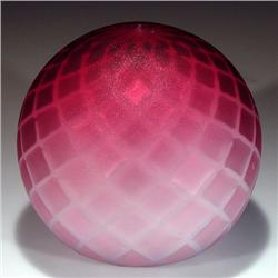 291: Hollow Red Satin Frosted Paperweight