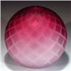Image 1 : 291: Hollow Red Satin Frosted Paperweight