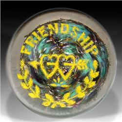 293: Antique American Motto Frit Paperweight