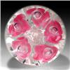 Image 2 : 308: Joe St. Clair Pink Flower Paperweight