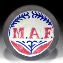 325: Antique American M. A. F. Paperweight