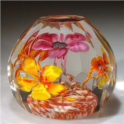 328: Antique Bohemian Floral Design Paperweight