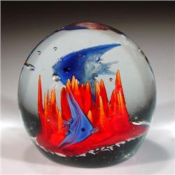 331: Blue Angelfish and Coral Paperweight