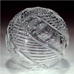 333: Clear, Hollow, Cut-Glass Paperweight