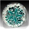 Image 2 : 350: Edward Rithner Teal Flower Paperweight