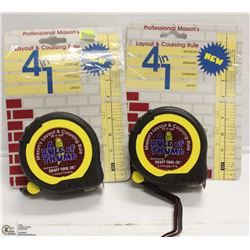 PAIR OF KRAFT MASON'S 4 IN 1 TAPE MEASURES