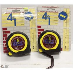 PAIR OF KRAFT MASON'S 4 IN 1 TAPE MEASURES