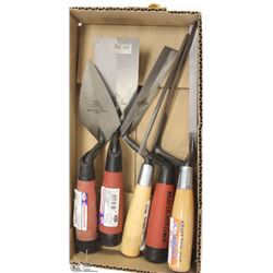 LOT OF ASSORTED MARGIN TROWELS AND TUCK POINTERS