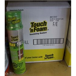 CASE OF 12 CANS TOUCH N FOAM MAX FILL