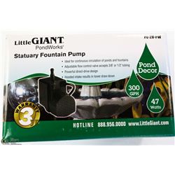 LITTLE GIANT 300 GAL/HR FOUNTAIN PUMP ON CHOICE