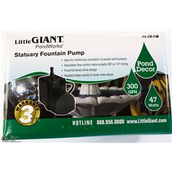 LITTLE GIANT 300 GAL/HR FOUNTAIN PUMP ON CHOICE