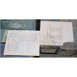 12 BOXES OF 8 X 10 FLORAL ROMAN MURAL TILES