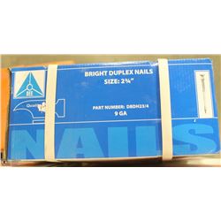 50LB BOX OF #9X2-3/4" BRIGHT DUPLEX NAILS
