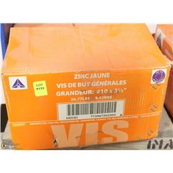 20LB BOX OF #10X3-1/2" YELLOW ZINC SCREWS