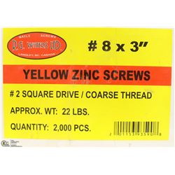 22LB BOX OF #8X3" YELLOW ZINC SCREWS
