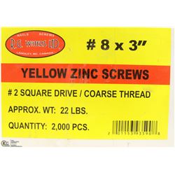 22LB BOX OF #8X3" YELLOW ZINC SCREWS