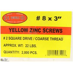 22LB BOX OF #8X3" YELLOW ZINC SCREWS