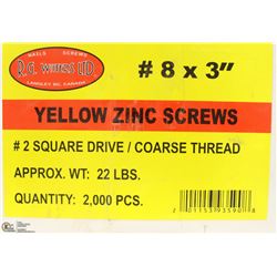 22LB BOX OF #8X3" YELLOW ZINC SCREWS