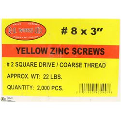 22LB BOX OF #8X3" YELLOW ZINC SCREWS